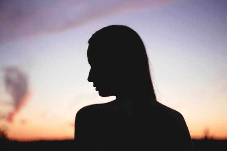 My eating disorder story, woman silhouette, sunrise